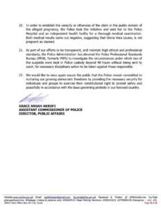 Ghana Police Service Statement Release 